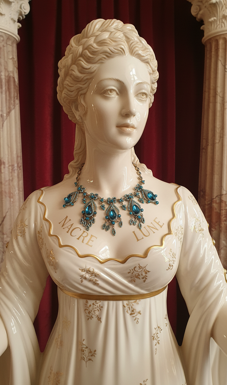 Collier à pendeloques en strass bleus – Style Premier Empire-NACRELUNE NACRELUNE collier