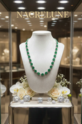 collier en zirconia imitation emeraudes et diamants