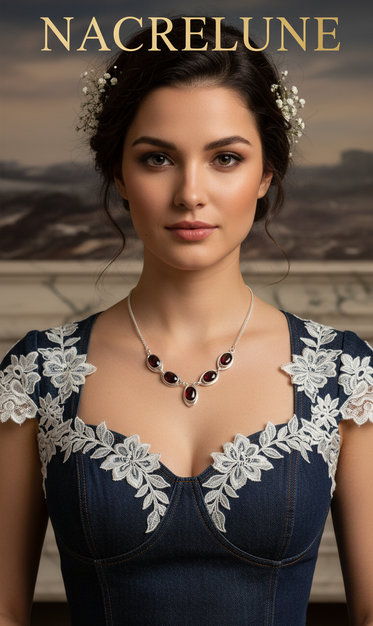 Collier Argent 925 & Grenats Tailles - Rouge Profond & Eclat Facette | NACRELUNE
