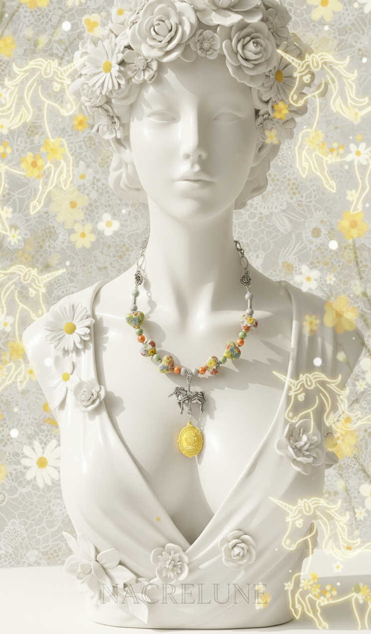 Collar de fantasía con corazones decorados – Joya de moda para mujer | NACRELUNE