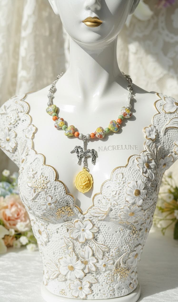Collar de fantasía con corazones decorados – Joya de moda para mujer | NACRELUNE