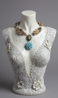 Collier Nacre Dorée & Turquoise en Résine | NACRELUNE nacrelune.com collier