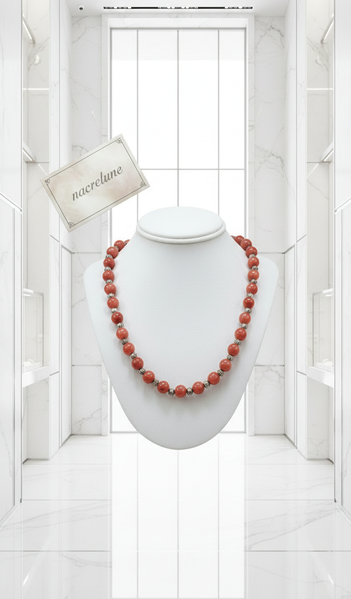 Collier Perles d'Agate Cornaline | NACRELUNE nacrelune.com collier