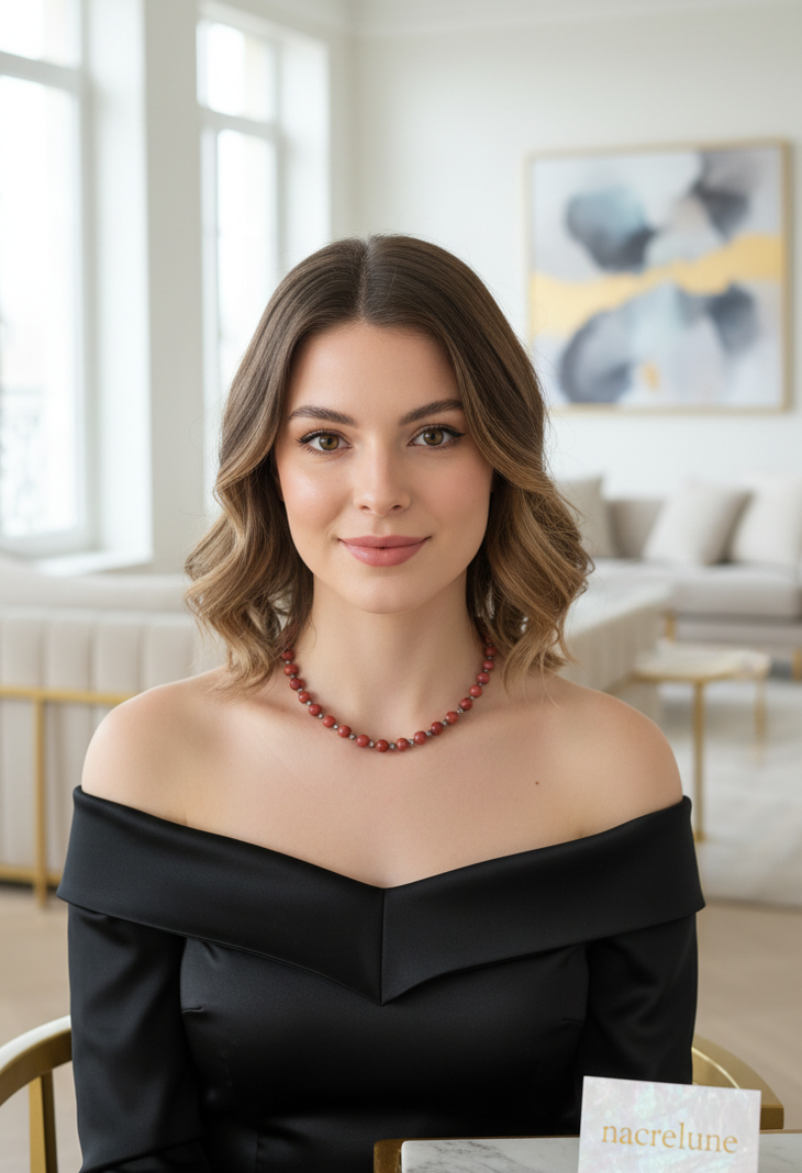 Collier Perles d'Agate Cornaline | NACRELUNE nacrelune.com collier