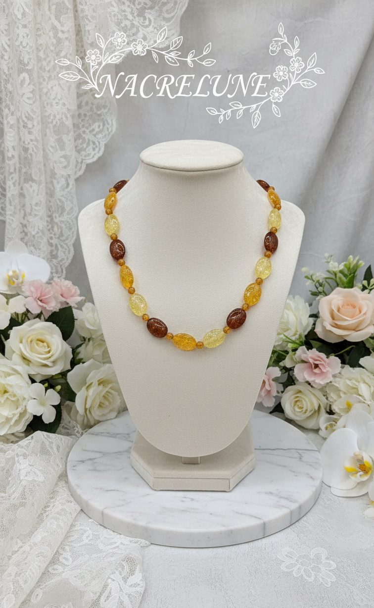 Collier Ambre Pressé Naturel – Chaleur & Vitalité | NACRELUNE NACRELUNE collier