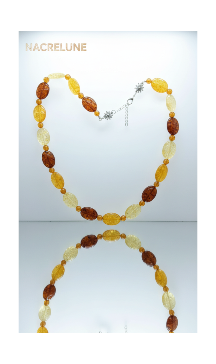 Collier Ambre Pressé Naturel – Chaleur & Vitalité | NACRELUNE NACRELUNE collier