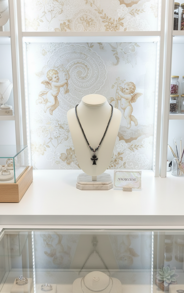 Collier Hématites & Ange Gardien | NACRELUNE nacrelune.com collier