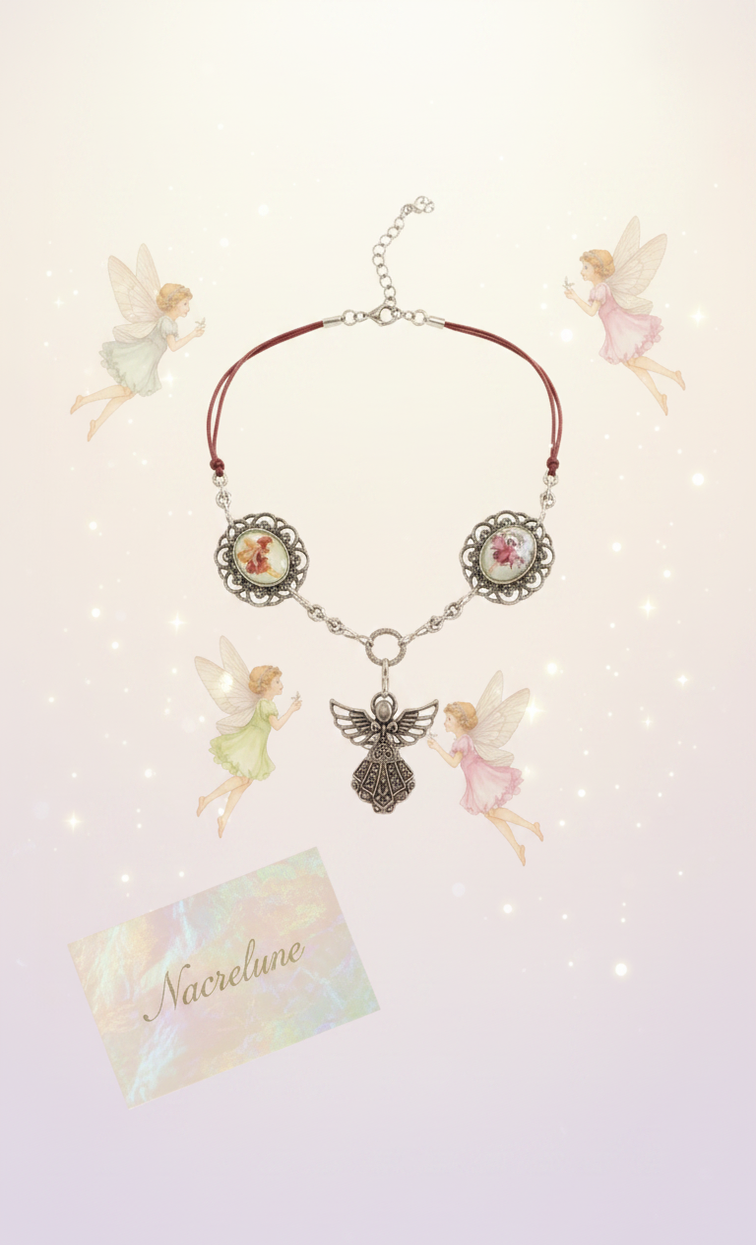 Collier Camées Ange & Fées des Fleurs | NACRELUNE nacrelune.com collier
