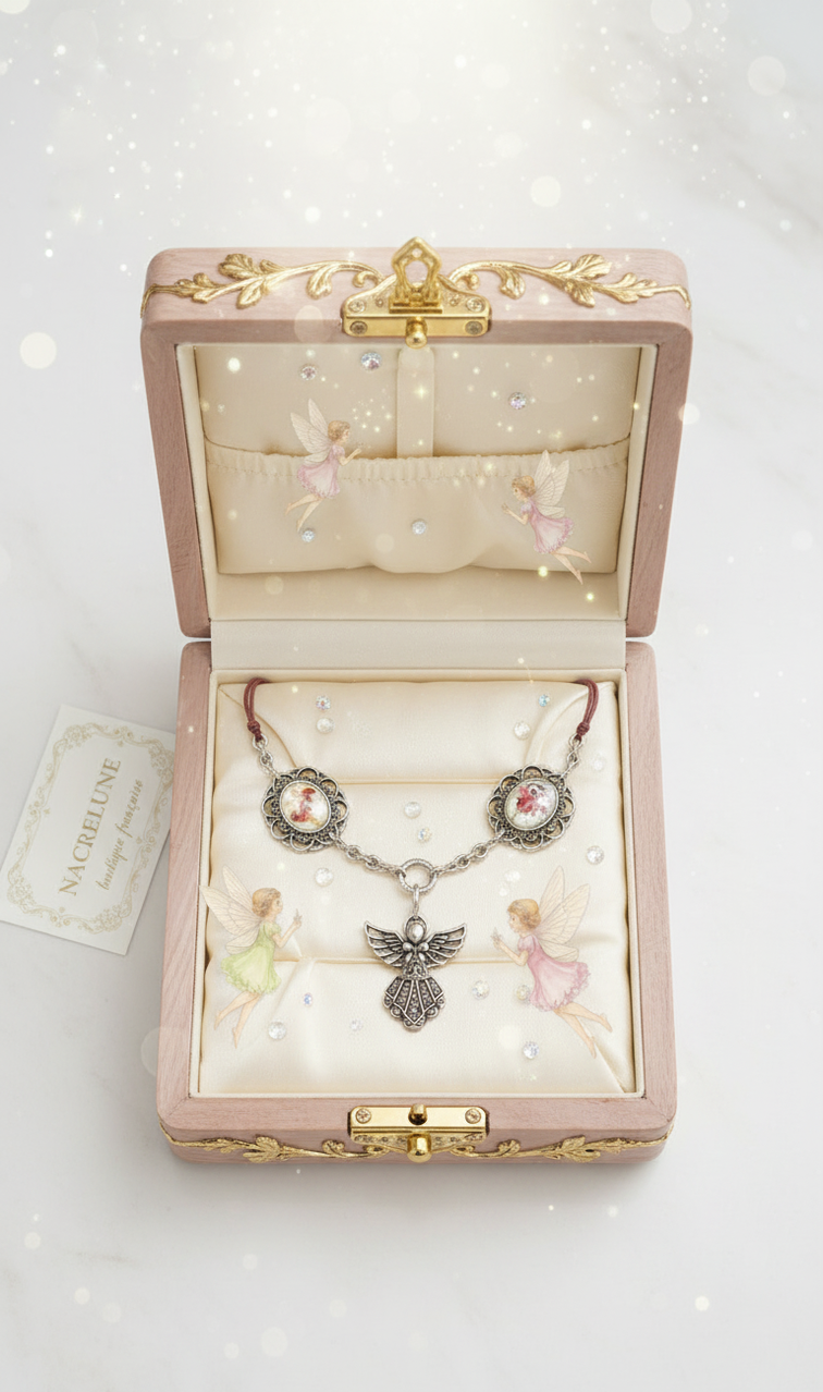 Collier Camées Ange & Fées des Fleurs | NACRELUNE nacrelune.com collier