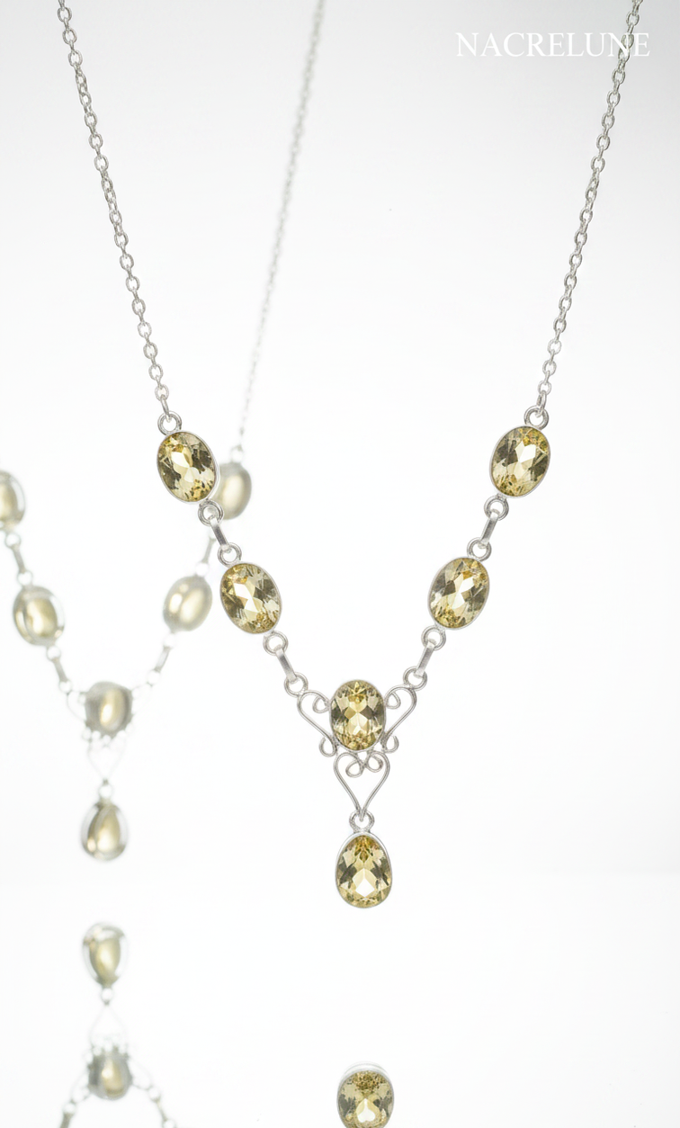 Collier Argent 925 & Citrines – Pierre de Joie & d'Abondance | NACRELUNE nacrelune.com collier