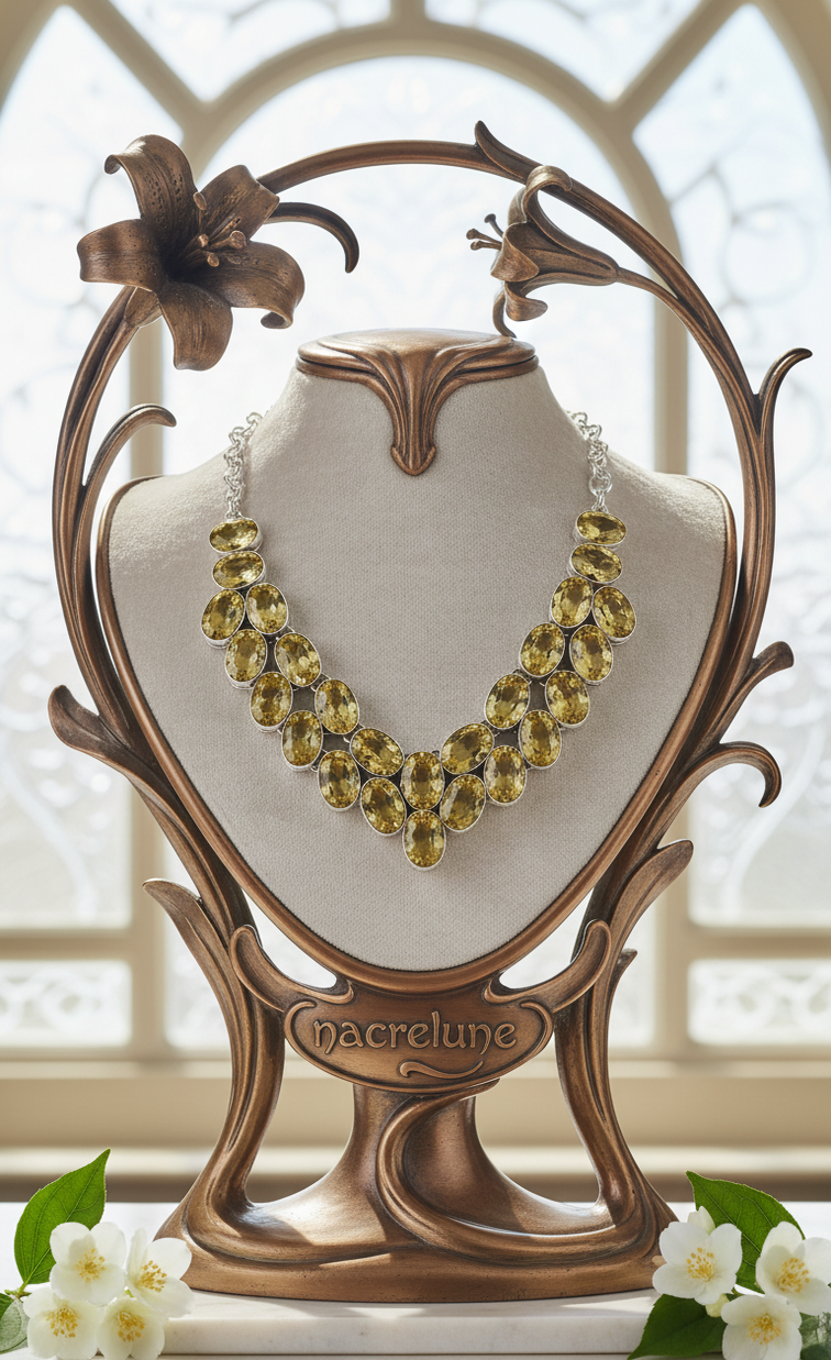 Collier Argent 925 & Citrines Taillées – Pierre de Joie & d'Abondance | NACRELUNE nacrelune.com collier