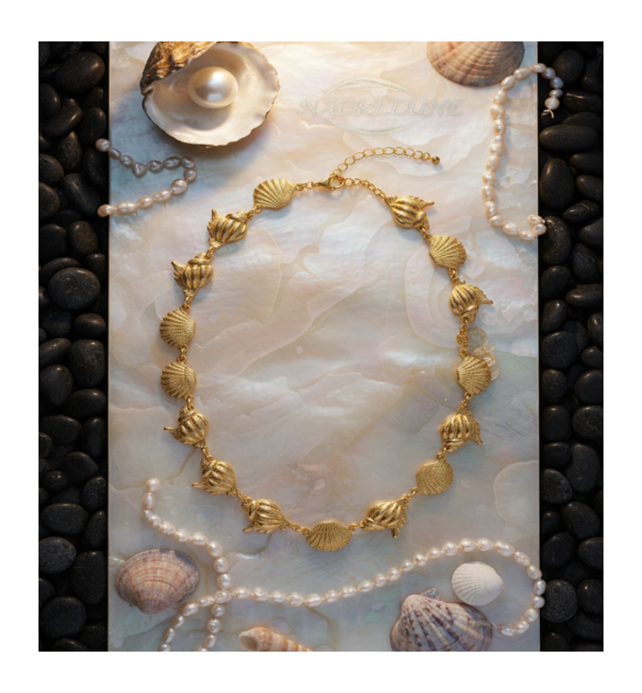 Collier Marée – Coquillages Plaqué Or | NACRELUNE