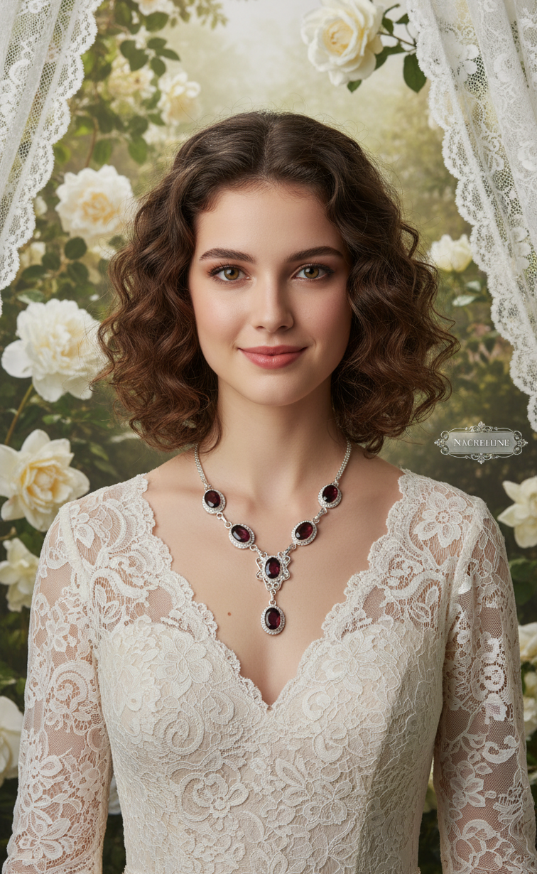 Collier Argent 925 & Grenats Taillés – Pierre de Passion | NACRELUNE nacrelune.com collier