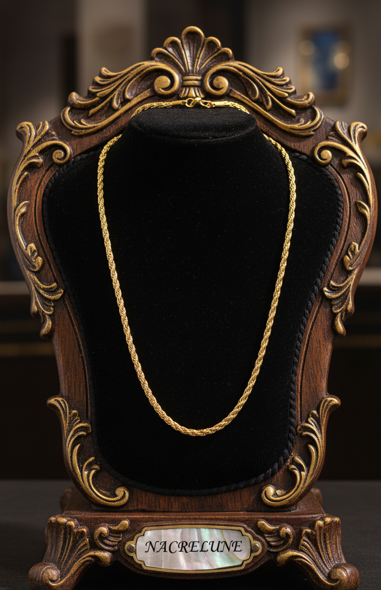 Collier Chaîne Twistée Plaqué Or – Acier Inoxydable Waterproof | NACRELUNE NACRELUNE collier