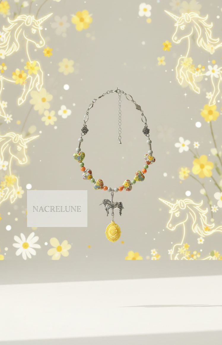 Collier Fantaisie Coeurs Décorés – Bijou Tendance Femme | NACRELUNE nacrelune.com collier
