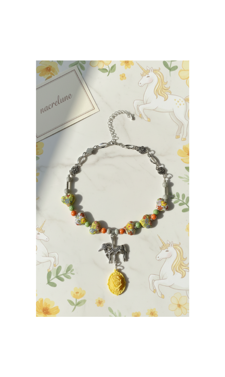 Collier Fantaisie Coeurs Décorés – Bijou Tendance Femme | NACRELUNE nacrelune.com collier