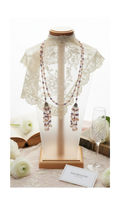 Collier Long Modifiable Roses & Mauves | NACRELUNE nacrelune.com collier