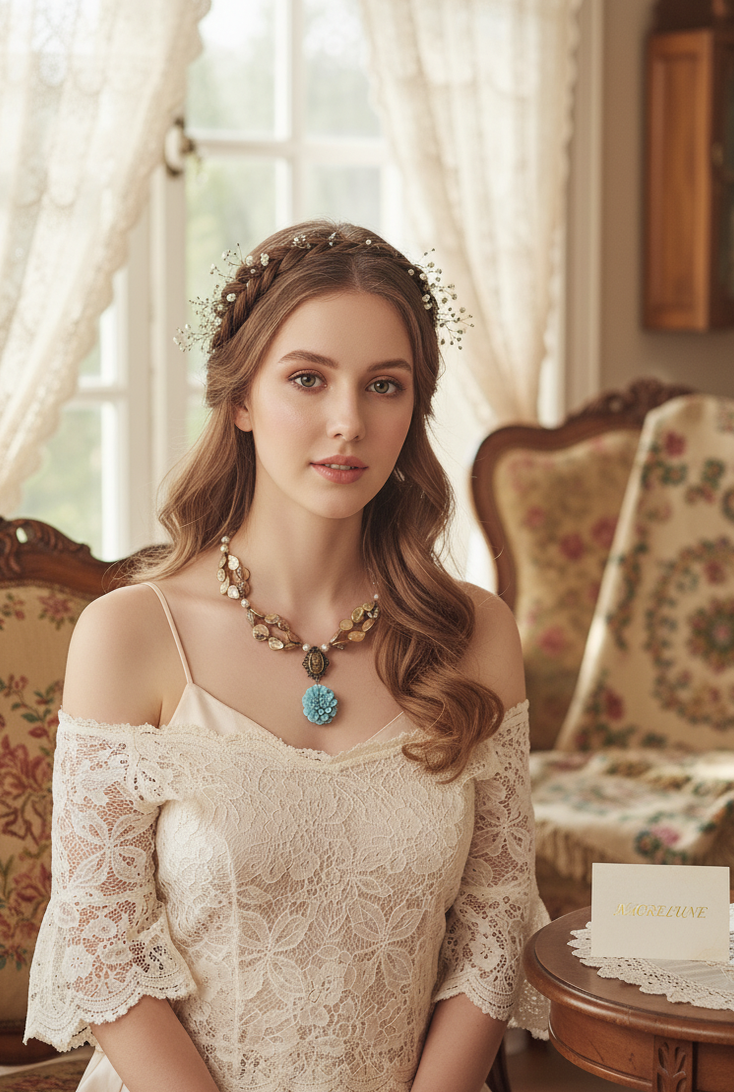 Collier Nacre Dorée & Turquoise en Résine | NACRELUNE nacrelune.com collier