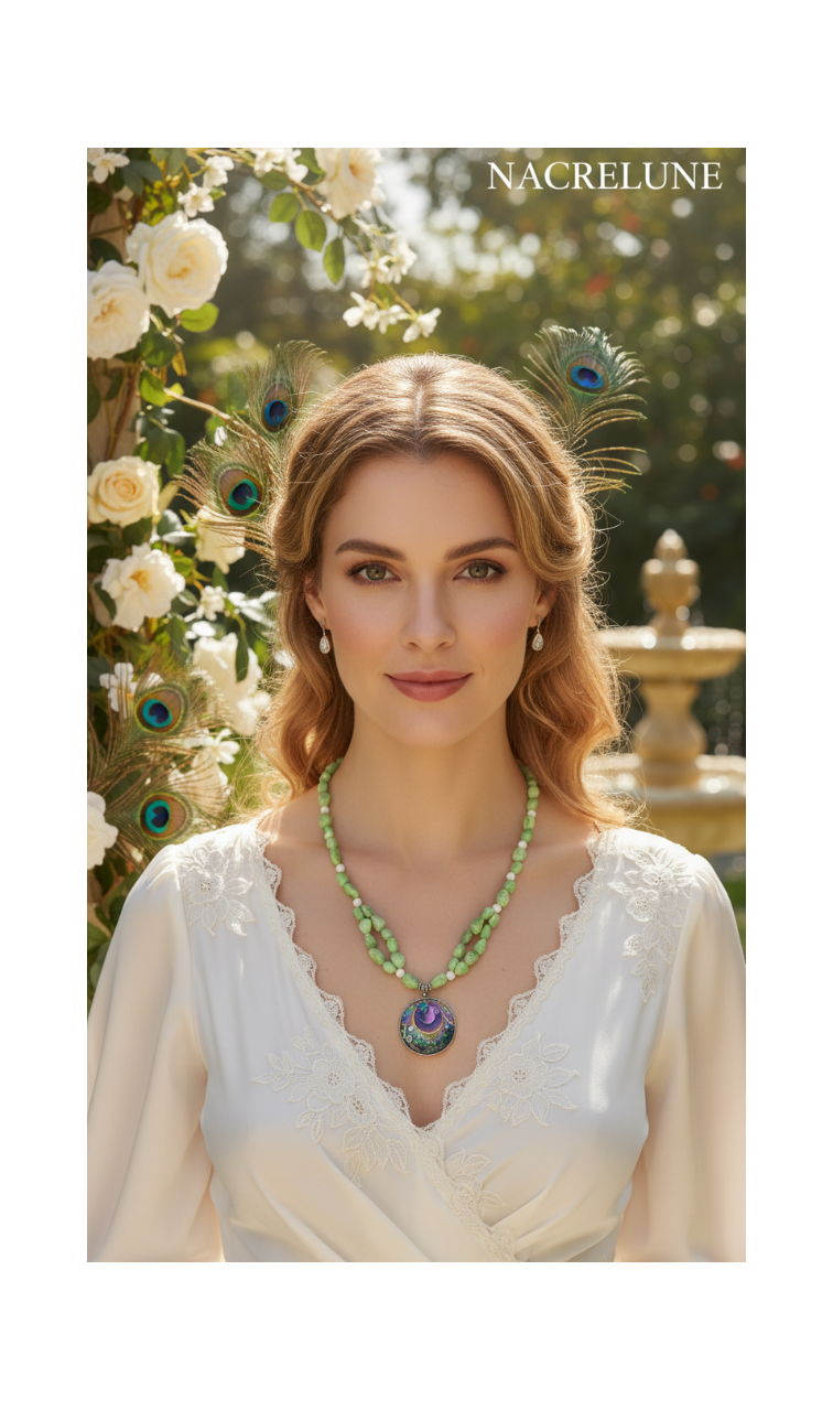 Collier Perles de Nacre & Grande Perle en Nacre Peinte à la Main | NACRELUNE nacrelune.com collier