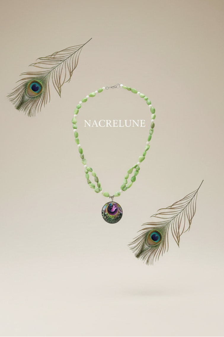 Collier Perles de Nacre & Grande Perle en Nacre Peinte à la Main | NACRELUNE nacrelune.com collier