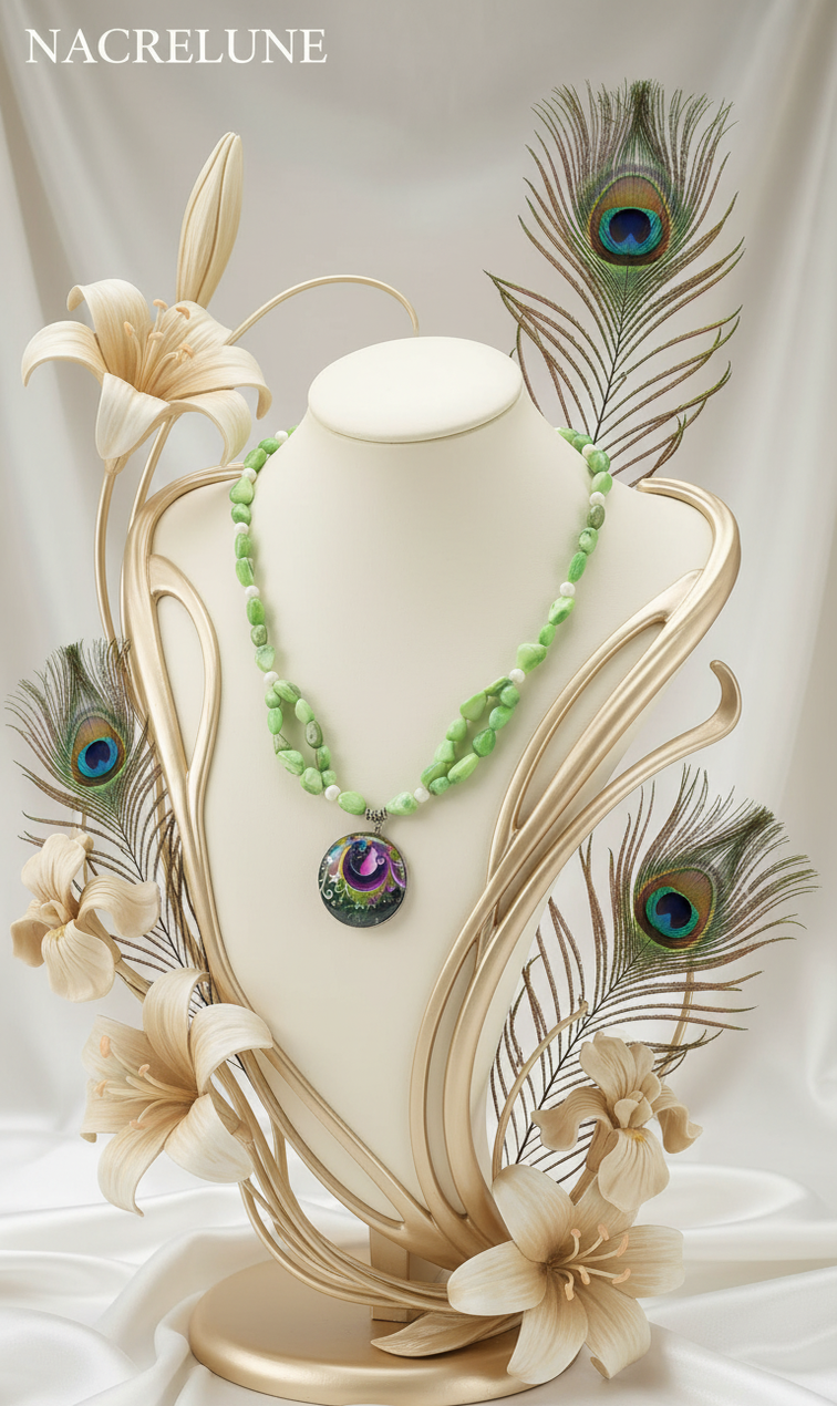 Collier Perles de Nacre & Grande Perle en Nacre Peinte à la Main | NACRELUNE nacrelune.com collier
