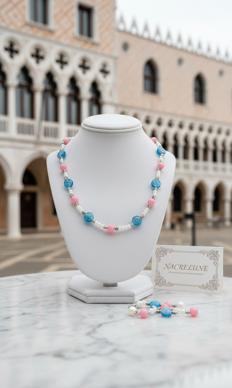Collier en Perles de Verre Vénitien Colorées | NACRELUNE nacrelune.com collier
