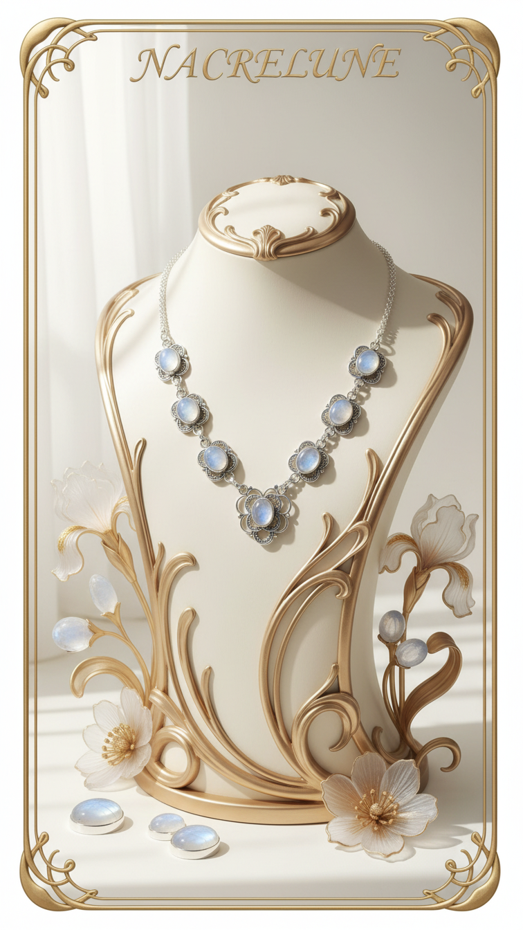 Collier en Argent & Pierres de Lune – Douceur Lunaire | NACRELUNE nacrelune.com collier