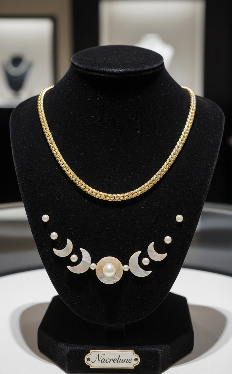 Collier Chaîne Plate argent 925 Plaqué Or – NACRELUNE NACRELUNE collier