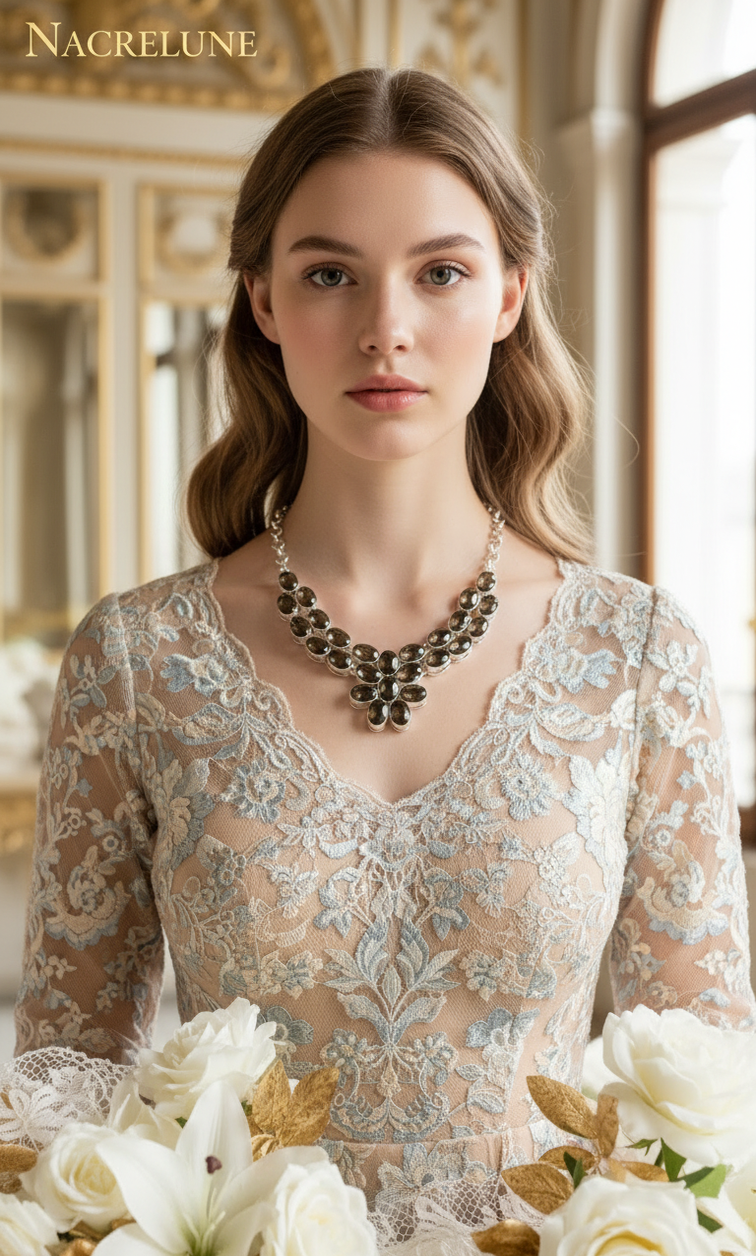 Collier Argent 925 & Quartz Fumés Taillés – Pierre d'Ancrage | NACRELUNE nacrelune.com collier