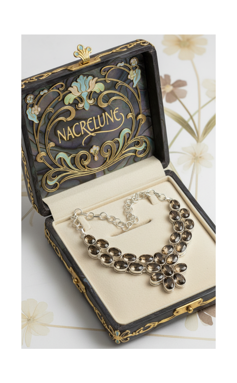 Collier Argent 925 & Quartz Fumés Taillés – Pierre d'Ancrage | NACRELUNE nacrelune.com collier