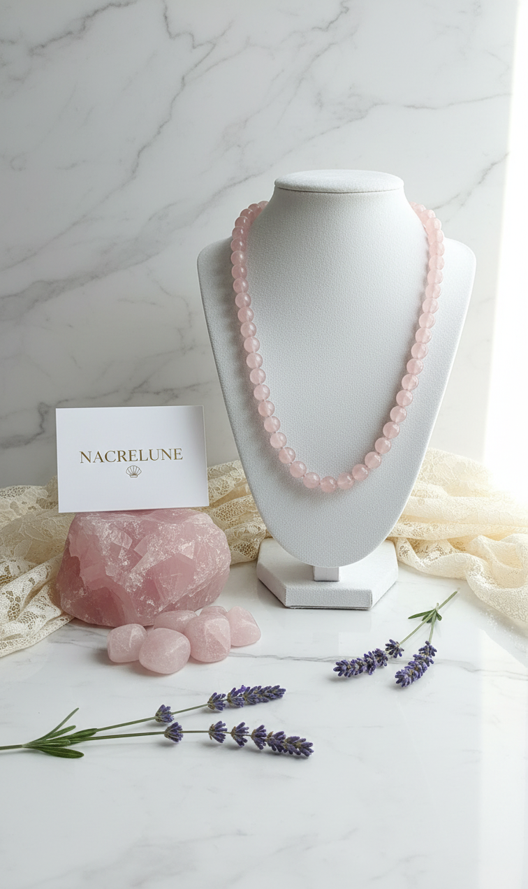 Collier Quartz Rose | NACRELUNE nacrelune.com collier