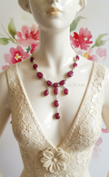 Collier en argent 925 avec rubis facettés-NACRELUNE NACRELUNE collier