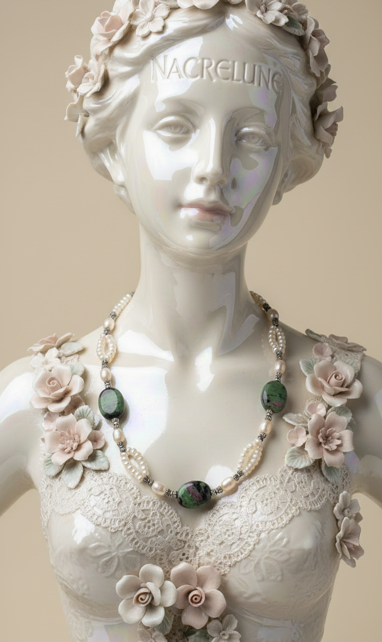 Collier Perles de Culture & Rubis Zoïsites Polis | NACRELUNE nacrelune.com collier