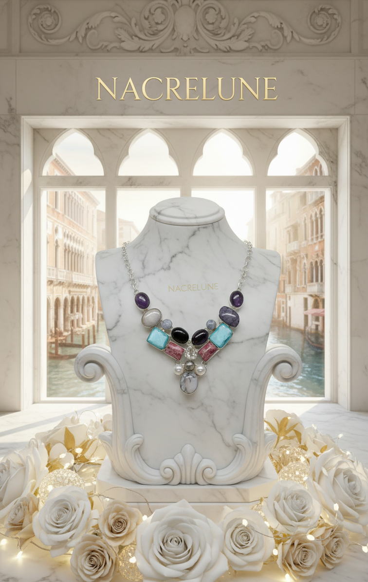 Collier Argent 925 & Pierres Semi-Précieuses – Bijou Lithothérapie | NACRELUNE