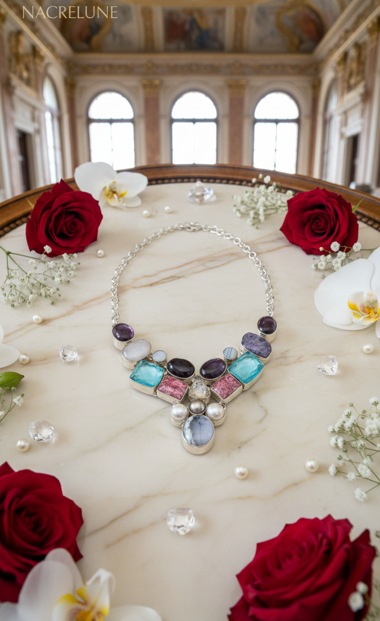 Collier Argent 925 & Pierres Semi-Précieuses – Bijou Lithothérapie | NACRELUNE nacrelune.com collier