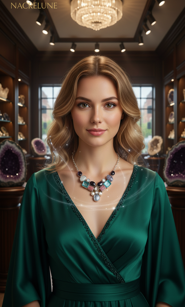 Collier Argent 925 & Pierres Semi-Précieuses – Bijou Lithothérapie | NACRELUNE nacrelune.com collier