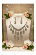Conjunto de joyas de diamantes de imitación con colgantes