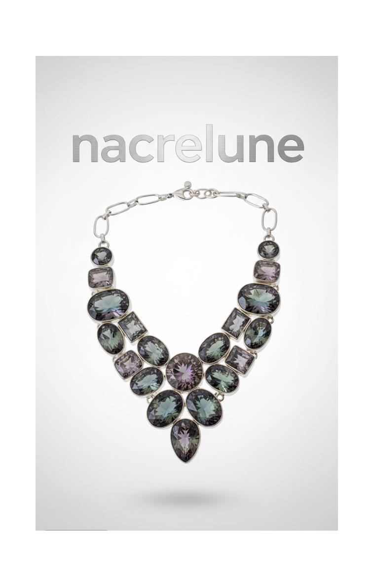 Collier Argent 925 & Topazes Mystiques – Éclat Iridescent | NACRELUNE