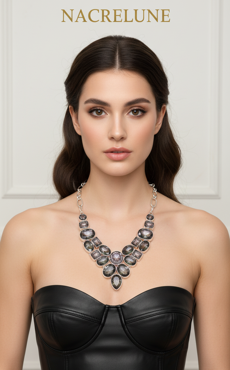 Collier Argent 925 & Topazes Mystiques – Éclat Iridescent | NACRELUNE