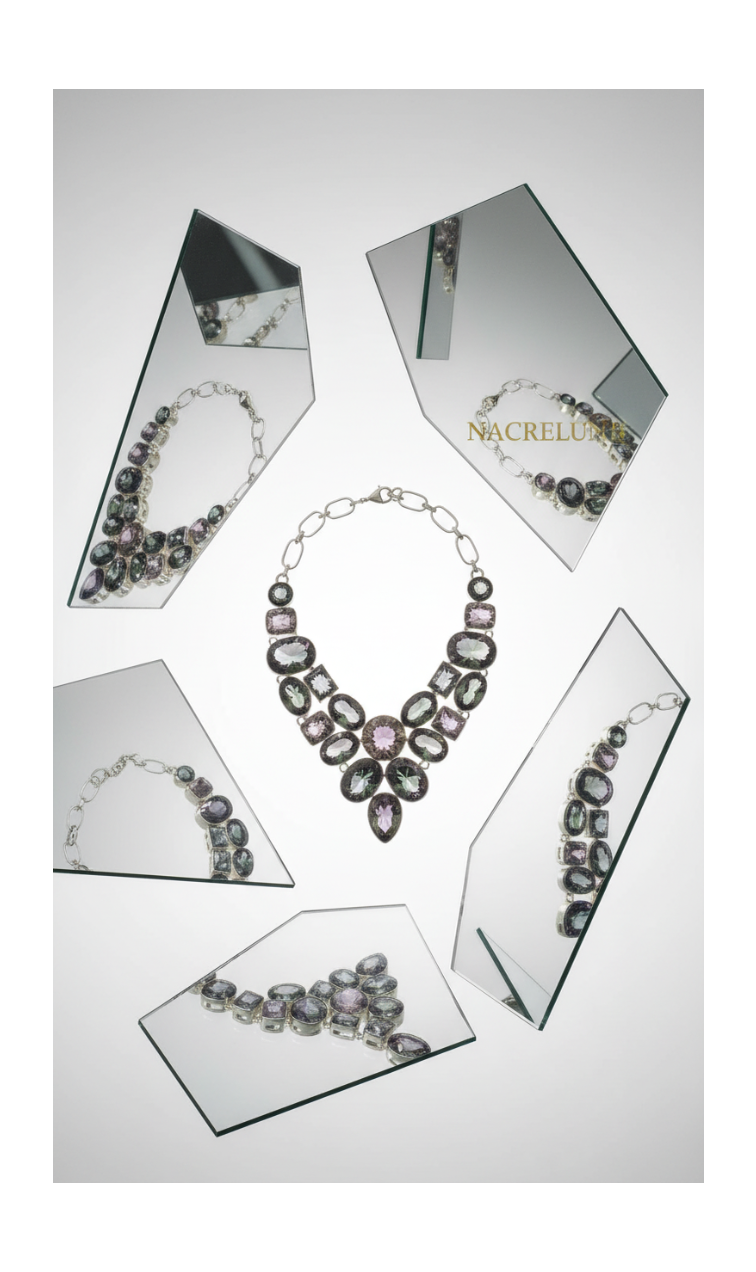 Collier Argent 925 & Topazes Mystiques – Éclat Iridescent | NACRELUNE