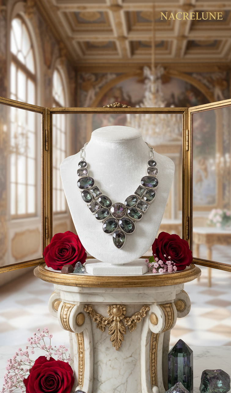 Collier Argent 925 & Topazes Mystiques – Éclat Iridescent | NACRELUNE