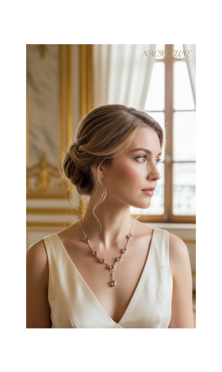 Collier Argent 925 & Topazes Roses – Pierre Naturelle | NACRELUNE