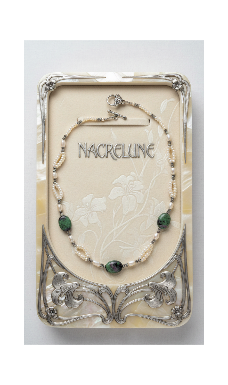 Collier Perles de Culture & Rubis Zoïsites Polis | NACRELUNE nacrelune.com collier