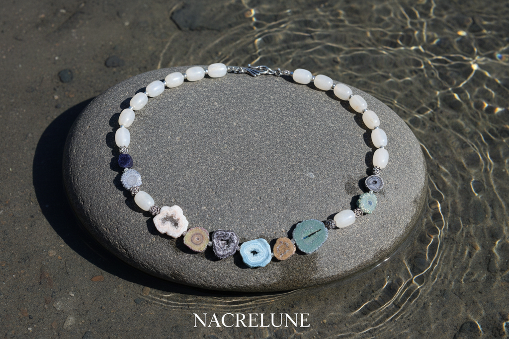 Collier Pierres Naturelles Semi-Brutes – Bijou Lithothérapie | NACRELUNE nacrelune.com collier