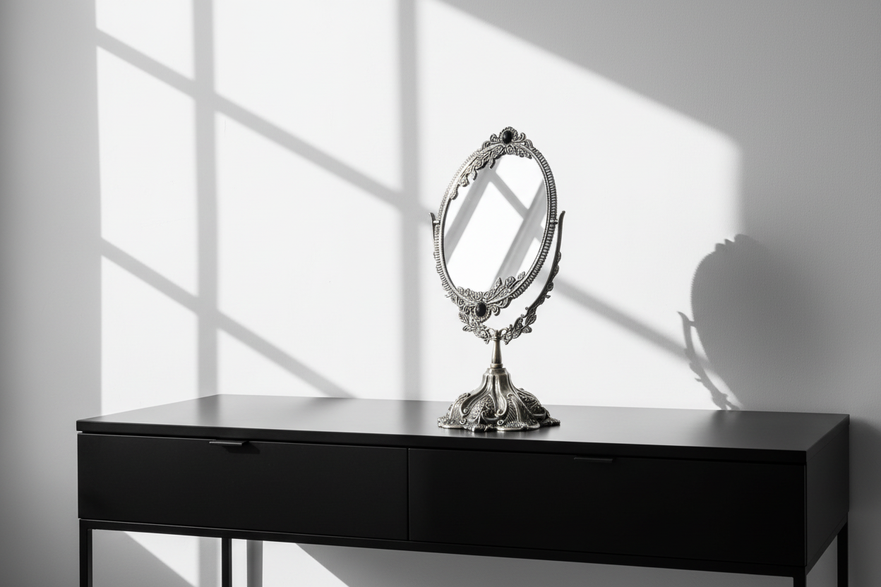 Miroir style vintage pour la coiffeuse NACRELUNE autre