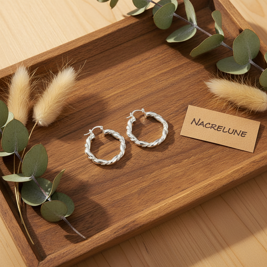 Créoles flat lay bois