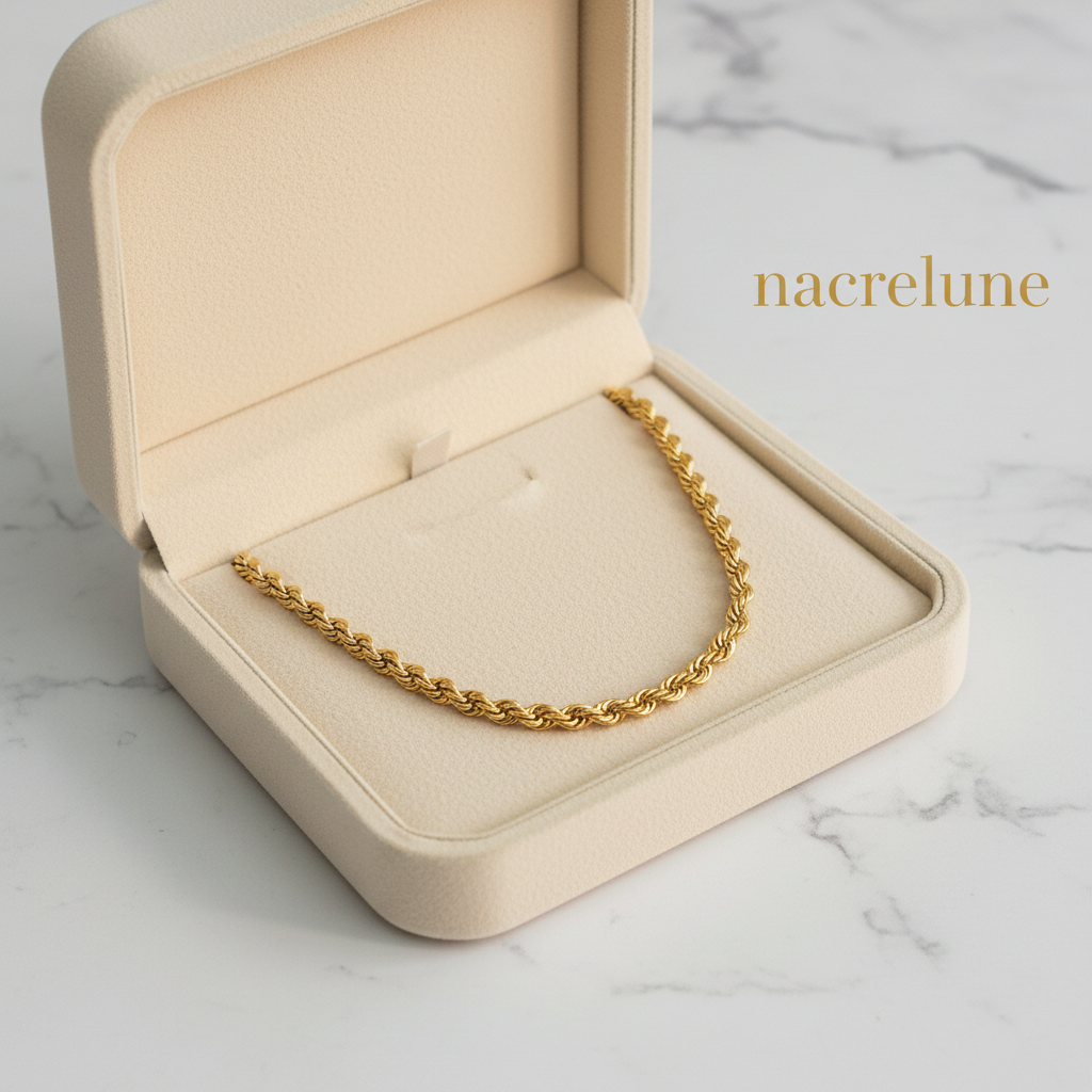 Collier Torsadé Plaqué Or – Chaîne Fine Twisted | NACRELUNE NACRELUNE collier