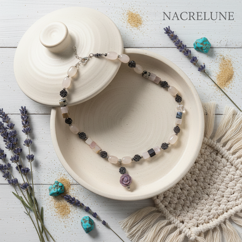 Collier Pierres Diverses – Bijou Lithothérapie Femme | NACRELUNE nacrelune.com collier