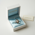 Bague en argent véritable avec marcassites et cabochon de nacre naturelle nacrelune.com Bague