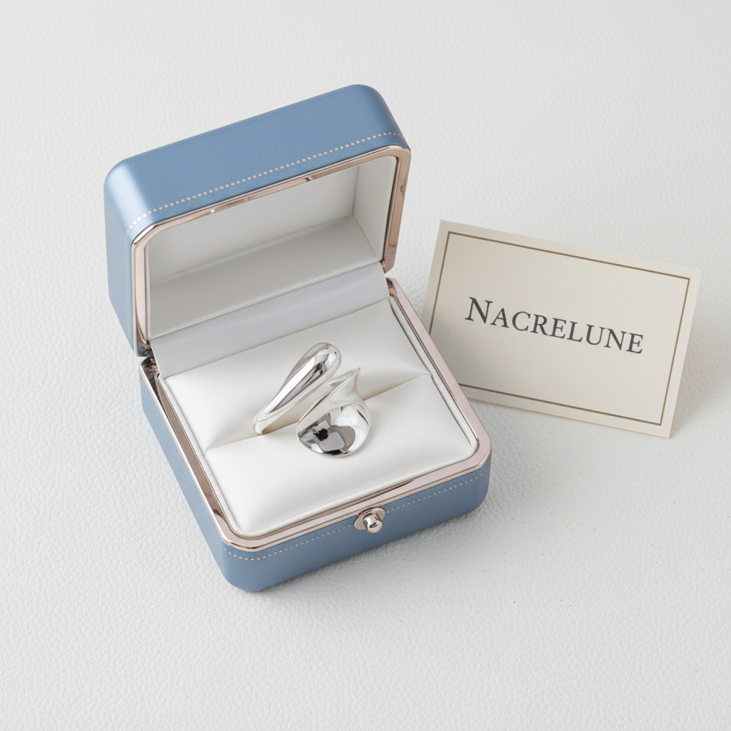 Bague en argent réglable nacrelune.com Bague